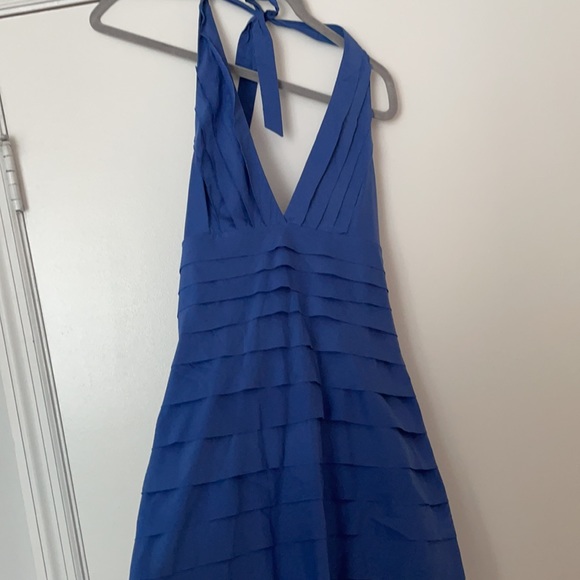 BCBG BLUE RUFFLE DRESS - Picture 2 of 4
